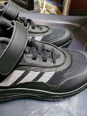 Kids' Black Athletic Sneakers with Easy Hook-and-Loop Fit